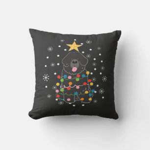 Zwarte Newfie Newfoundland-hond Kerstboom Klasse Kussen