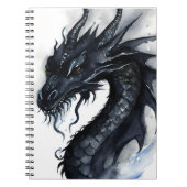 Zwarte Nidhogg Dragon Notitieboek - Ontwerp Waterv (Voorkant)