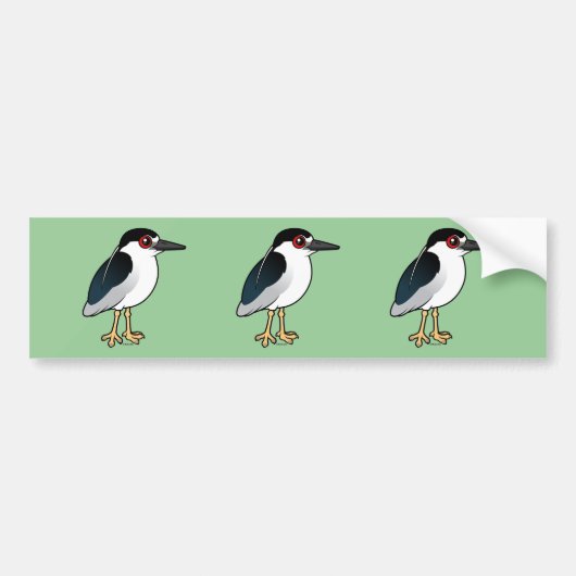 Zwarte Night Heron Bumpersticker (Voorkant)