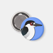 Zwarte Night Heron Magneet (Voorkant / Achterkant)