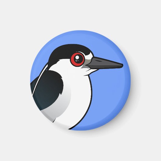 Zwarte Night Heron Magneet (Voorkant)