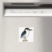 Zwarte Night Heron Magneet (Insitu (Vaatwasser))