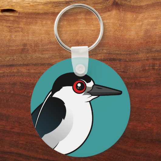 Zwarte Night Heron Sleutelhanger (Voorkant)