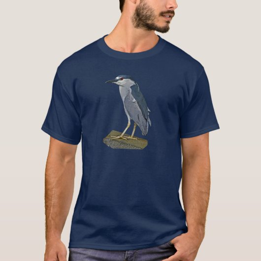 Zwarte Night Heron T-shirt (Voorkant)