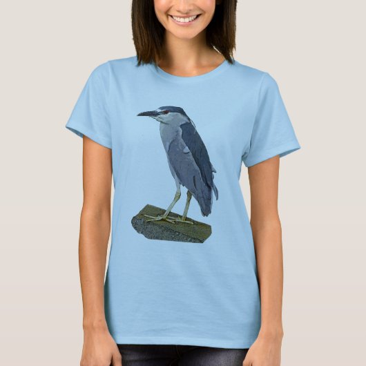 Zwarte Night Heron T-shirt (Voorkant)