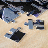 Zwarte Nikel Bord Road 765 Stoomlocomotief Trein Legpuzzel (Zijkant)