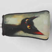Zwarte Ninja Kat kennende Golfheadcover (Voorkant)