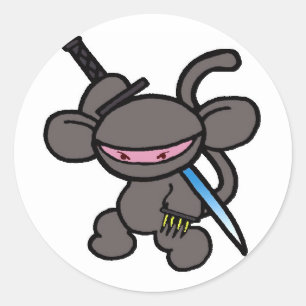 Zwarte Ninja Klauw-Geen Woorden Ronde Sticker
