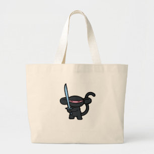 Zwarte Ninja met zwaard- Geen woorden Grote Tote Bag