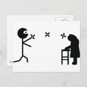 zwarte ninja vecht tegen oma briefkaart (Voorkant / Achterkant)