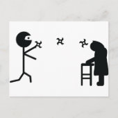 zwarte ninja vecht tegen oma briefkaart (Voorkant)