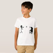 zwarte ninja vecht tegen oma t-shirt (Voorkant volledig)