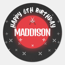 Zwarte Ninja Verjaardagsfeest Classic Ronde Sticke