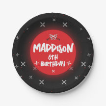 Zwarte Ninja Verjaardagsfeest Papieren Borden