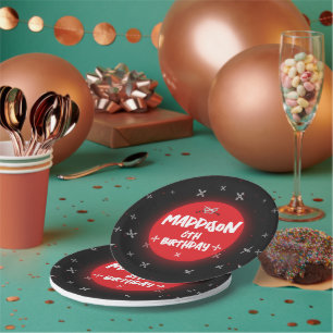 Zwarte Ninja Verjaardagsfeest Papieren Borden Papieren Bordje