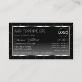 Zwarte Noble Silver Lijst Gradiënt Cool met Logo Visitekaartje (Achterkant)