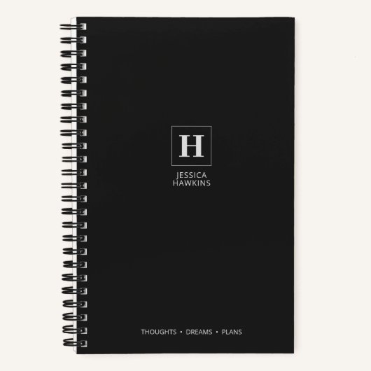 Zwarte Noir Klassiek Monogram Notitieboek (Voorkant)
