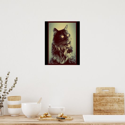 Zwarte Noorse boskat Poster (Keuken)