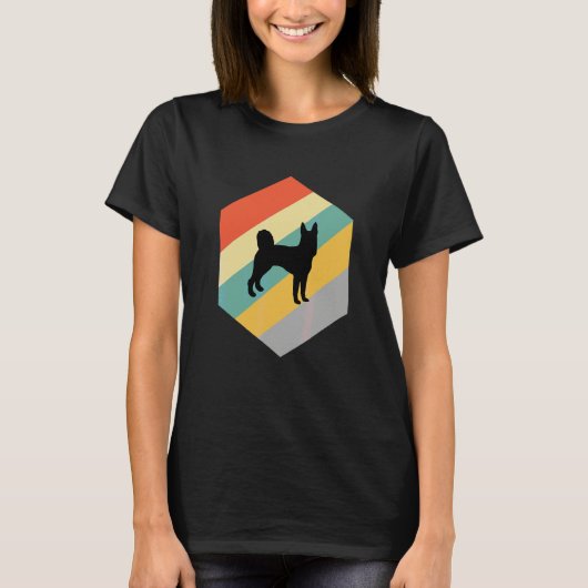 Zwarte Noorse Elkhound T-shirt (Voorkant)