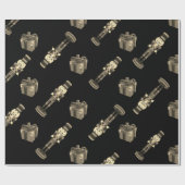 Zwarte Notenkraker Soldaat Bows Cadeaupapier (Vlak)