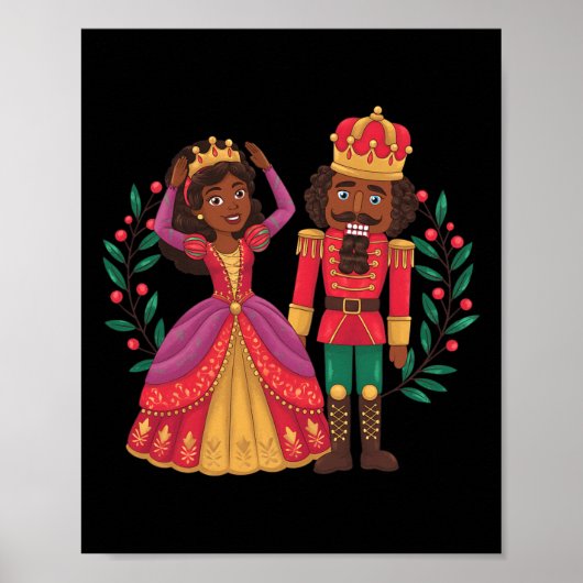 Zwarte Notenkraker Sugar Plum Fairy Kwanzaa Afrika Poster (Voorkant)