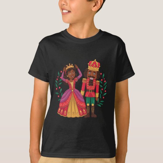 Zwarte Notenkraker Sugar Plum Fairy Kwanzaa Afrika T-shirt (Voorkant)