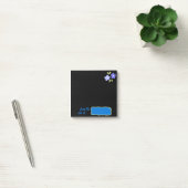 Zwarte notities met paarse bloemen post-it® notes (Kantoor)