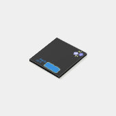 Zwarte notities met paarse bloemen post-it® notes (Schuin)