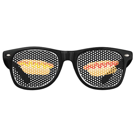 Zwarte Novelty Hot Dog-partij Retro Zonnebril (Voorkant)