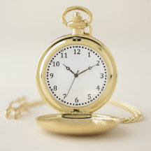 Zwarte nummers gouden zakhorloge