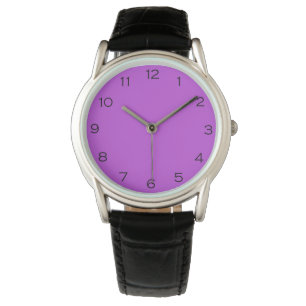 Zwarte Nummers op Paarse wacnt Horloge