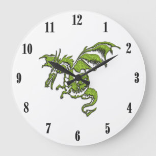 Zwarte nummers van Flying Dragon Design Grote Klok