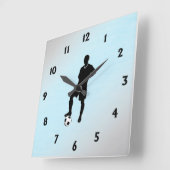 Zwarte nummers voor voetzoekers vierkante klok (Hoek)