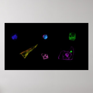 Zwarte Objecten Minimalistische Schilderij Poster