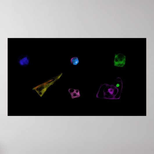 Zwarte Objecten Minimalistische Schilderij Poster (Voorkant)