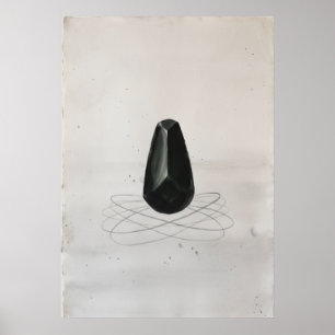 Zwarte Obsidiaan Aardende Energie Spirituele Wandk Poster