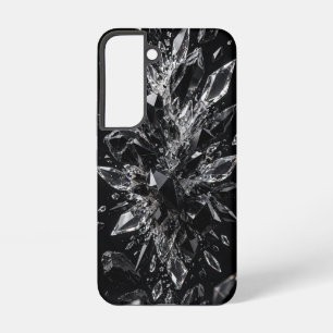 Zwarte Obsidiaan Kristal Explosie Luxe Verbrijzeld Samsung Galaxy Hoesje