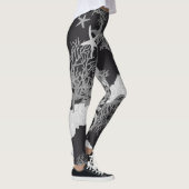 Zwarte Oceaan Leggings Elegant Koraal & Shell Desi (Rechts)