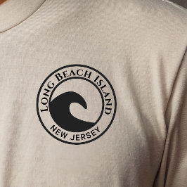 Zwarte oceaangolfontwerp voor Long Beach Island T-shirt