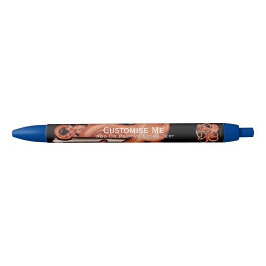 Zwarte octopus boven anker inkt pen (Voorkant)