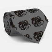 Zwarte octopus boven anker stropdas (Opgerold)