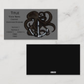 Zwarte octopus boven anker visitekaartje (Voorkant / Achterkant)