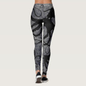 Zwarte octopus op grijs - Leggings (Achterkant)