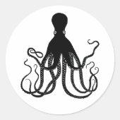 Zwarte Octopus Sticker (Voorkant)