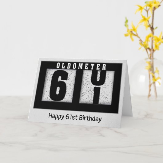 Zwarte odemeter voor 61e verjaardag kaart (Gele Bloem)