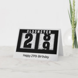 Zwarte odemeter voor de 29e verjaardag kaart