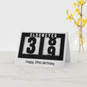 Zwarte odemeter voor de 39e verjaardag kaart (Gele Bloem)