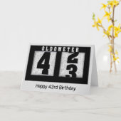 Zwarte odemeter voor de 43e verjaardag kaart (Gele Bloem)