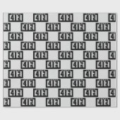 Zwarte odemeter voor de 45e verjaardag cadeaupapier (Vlak)