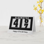 Zwarte odemeter voor de 47e verjaardag kaart (Gele Bloem)